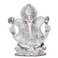 DIVINITI 999 Silver Plated Lord Ganesha Idol For Home Decor, Worship, Luxury Gift (9.5 X 7.5 CM)