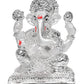 Diviniti 999 Silver Plated Sculpture of Lord Ganesha Figurine Religious Idol for Pooja, Gift  (7.4 CM X 5.3 CM X 10.5 CM)