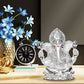 DIVINITI 999 Silver Plated Lord Ganesha Idol For Home Decor, Worship, Luxury Gift (9.5 X 7.5 CM)