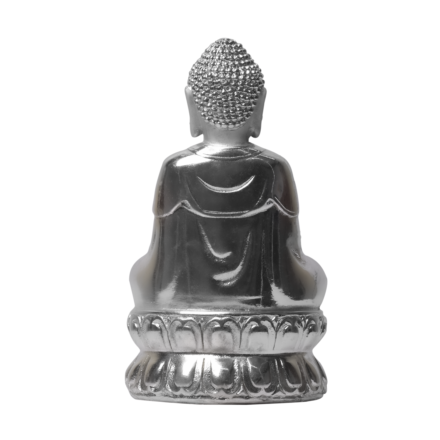 Diviniti Lord Buddha Idol for Home Decor| 999 Silver Plated Sculpture of Lord Buddha | Idol for Home, Office, Temple, and Table Decoration| Religious Idol For Pooja, Gift