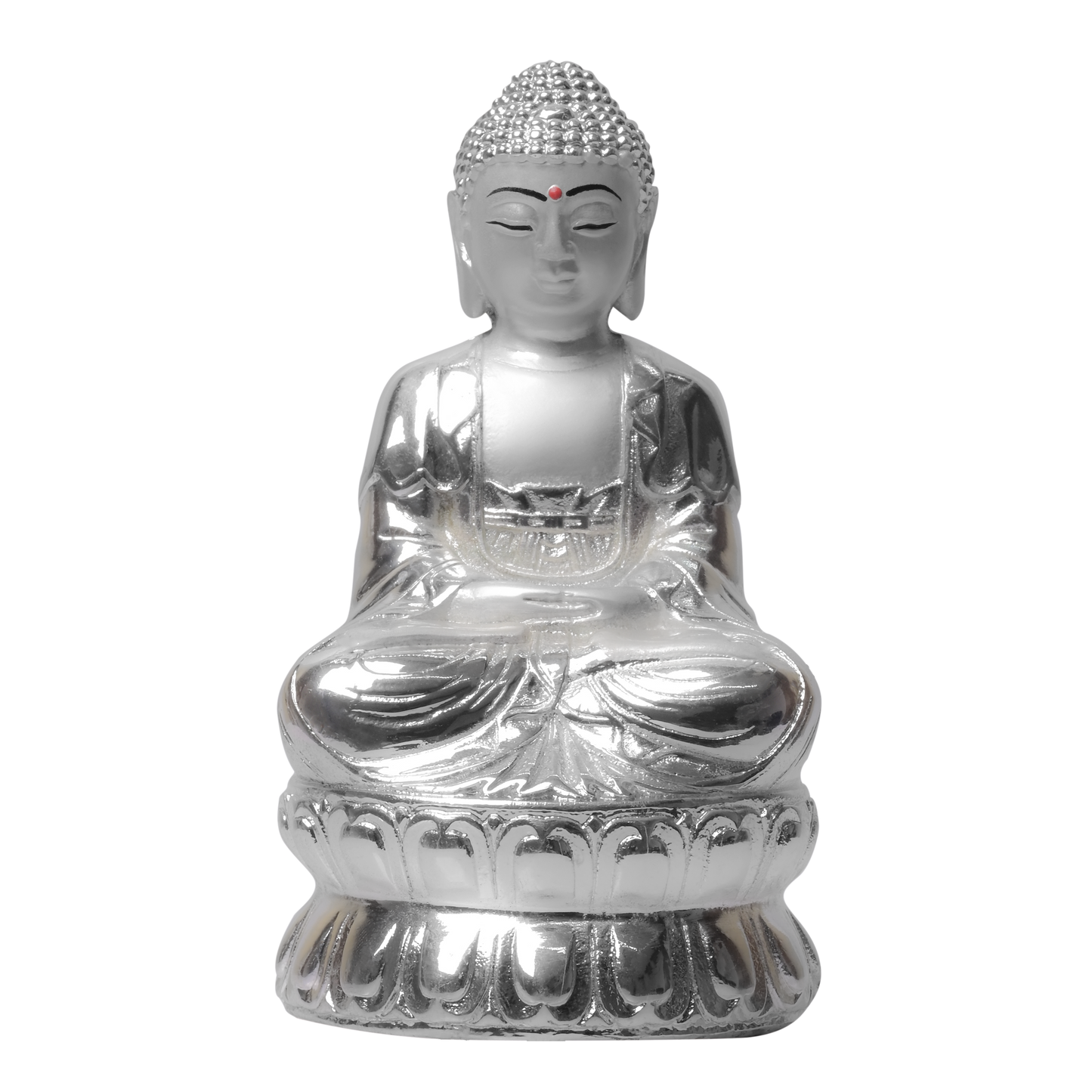 Diviniti Lord Buddha Idol for Home Decor| 999 Silver Plated Sculpture of Lord Buddha | Idol for Home, Office, Temple, and Table Decoration| Religious Idol For Pooja, Gift