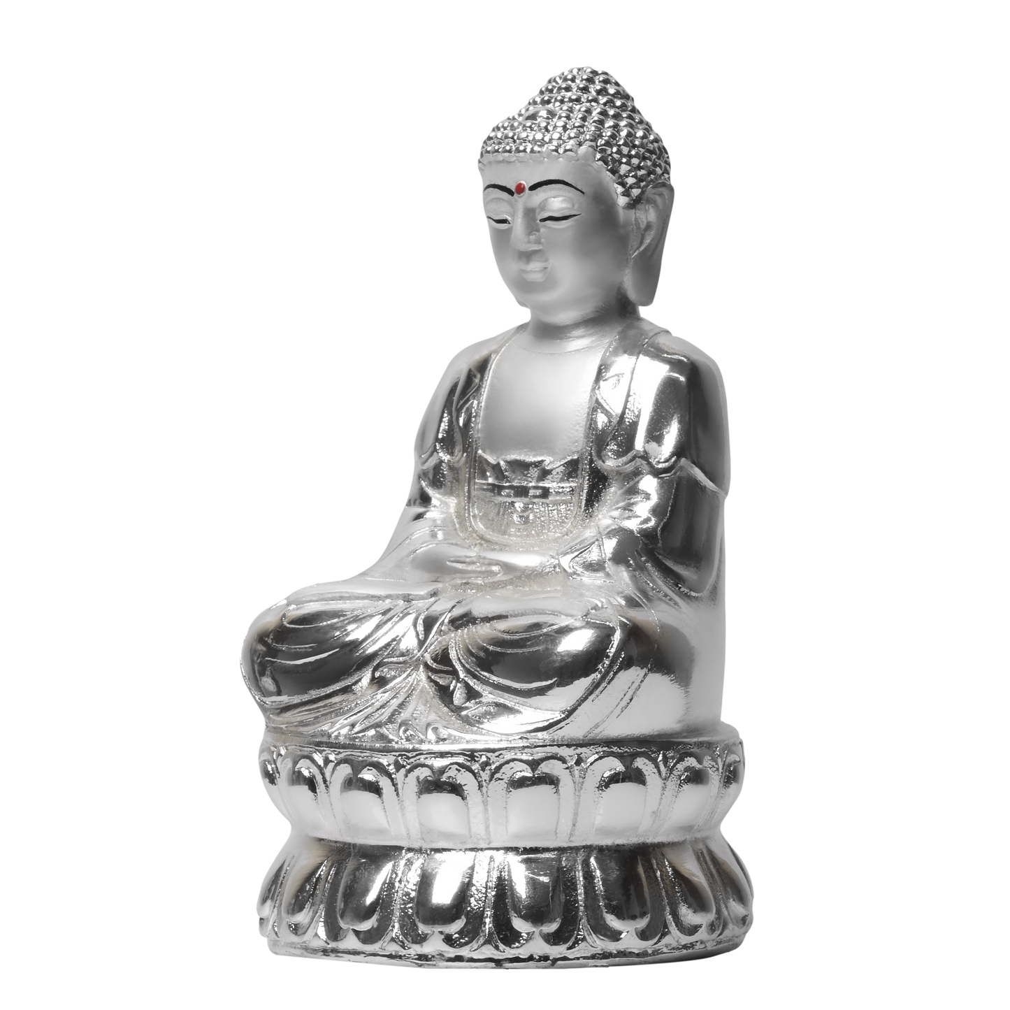 Diviniti Lord Buddha Idol for Home Decor| 999 Silver Plated Sculpture of Lord Buddha | Idol for Home, Office, Temple, and Table Decoration| Religious Idol For Pooja, Gift