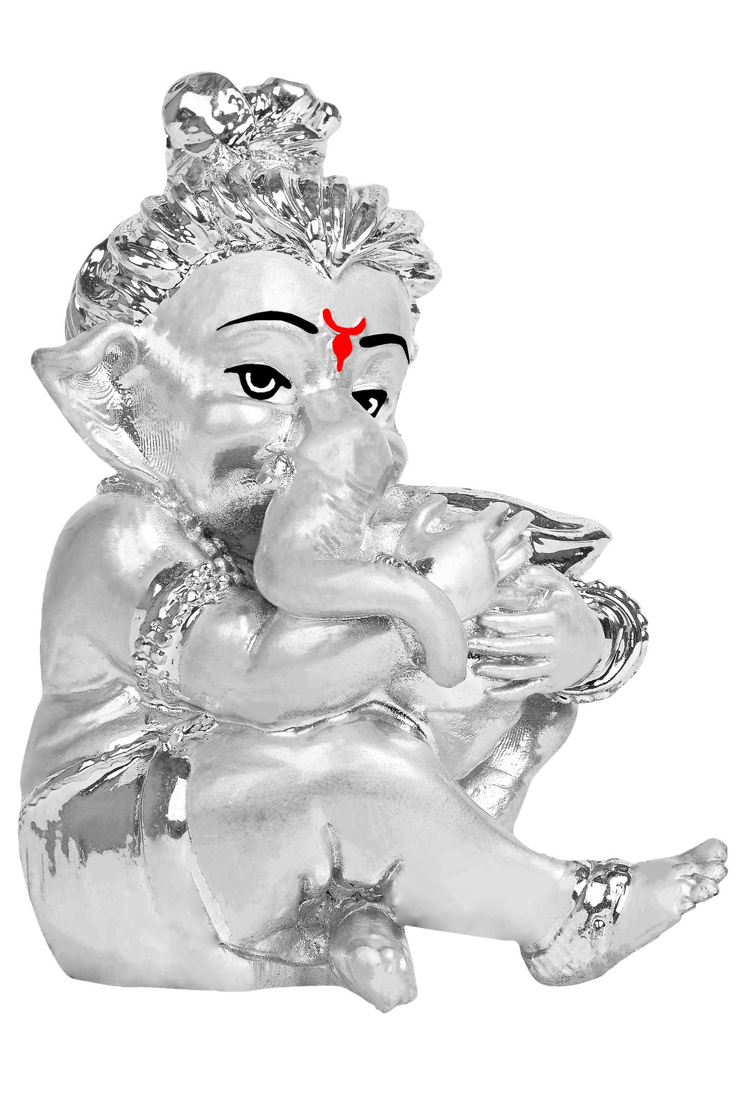 Diviniti Bal Ganesha Idol for Home Decor| 999 Silver Plated Sculpture of Bal Ganesha| Idol for Home, Office, Temple & Table Decoration| Religious Idol For Prayer, Gift