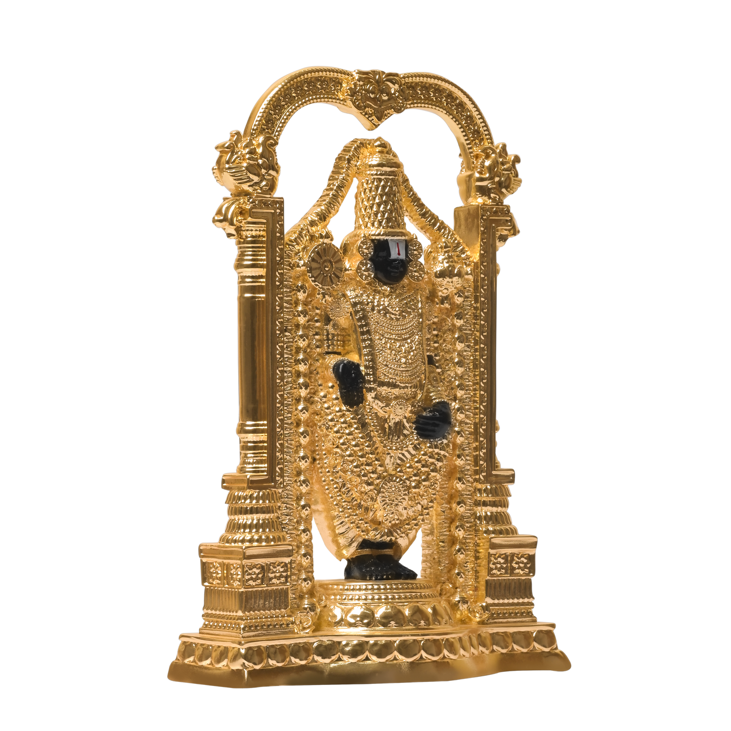 Diviniti Tirupati Balaji Idol for Home Decor| 24K Gold Plated Sculpture of Tirupati Balaji for Home, Office, Temple and Table Decoration| Religious Idol For Pooja, Gift