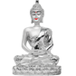 Diviniti Buddha in Mediation Idol for Home Decor| 999 Silver Plated Sculpture of Buddha in Meditation | Idol for Home, Office, Temple, and Table Decoration| Religious Idol For Pooja, Gift