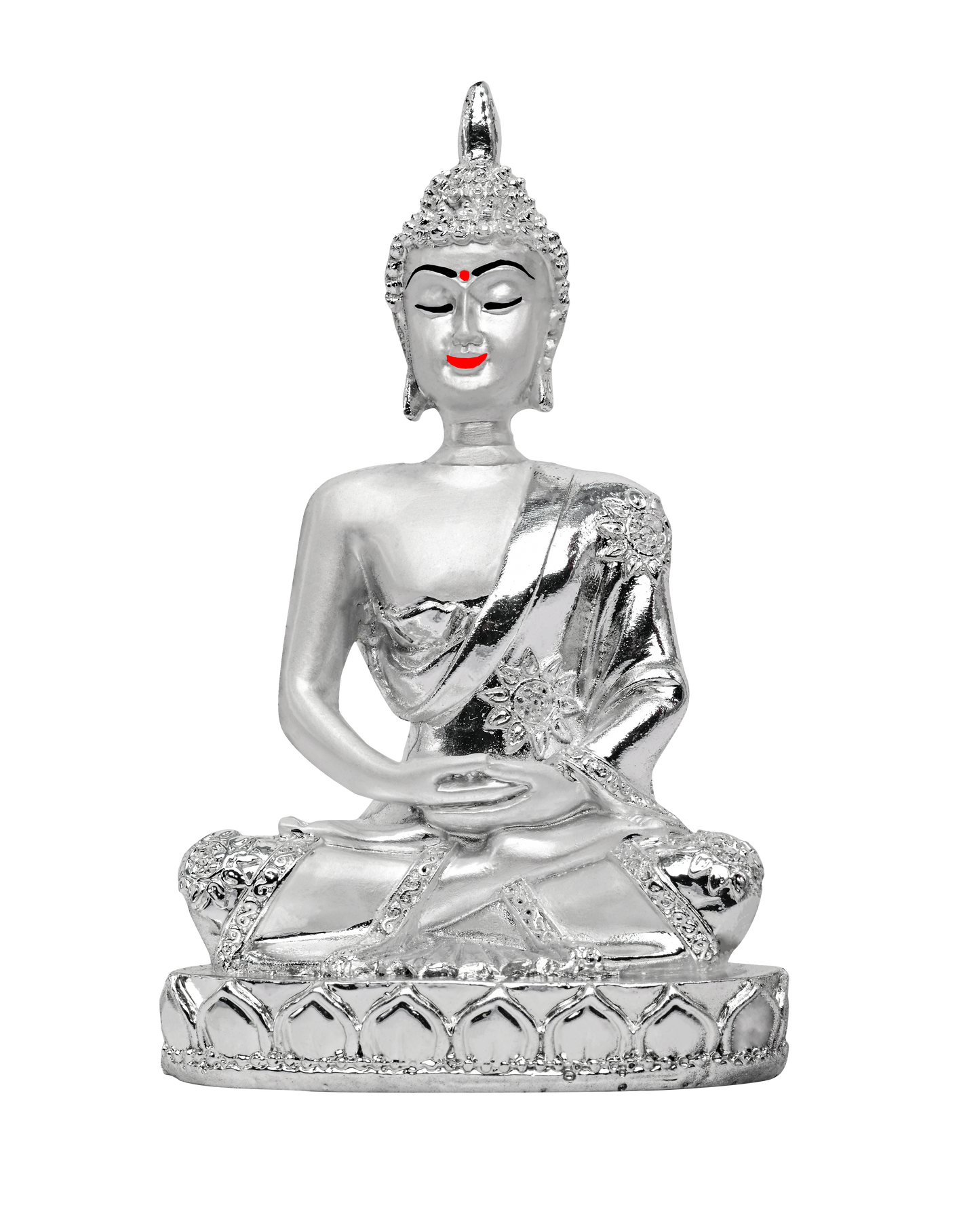 Diviniti Buddha in Mediation Idol for Home Decor| 999 Silver Plated Sculpture of Buddha in Meditation | Idol for Home, Office, Temple, and Table Decoration| Religious Idol For Pooja, Gift