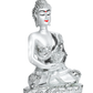 Diviniti Buddha in Mediation Idol for Home Decor| 999 Silver Plated Sculpture of Buddha in Meditation | Idol for Home, Office, Temple, and Table Decoration| Religious Idol For Pooja, Gift