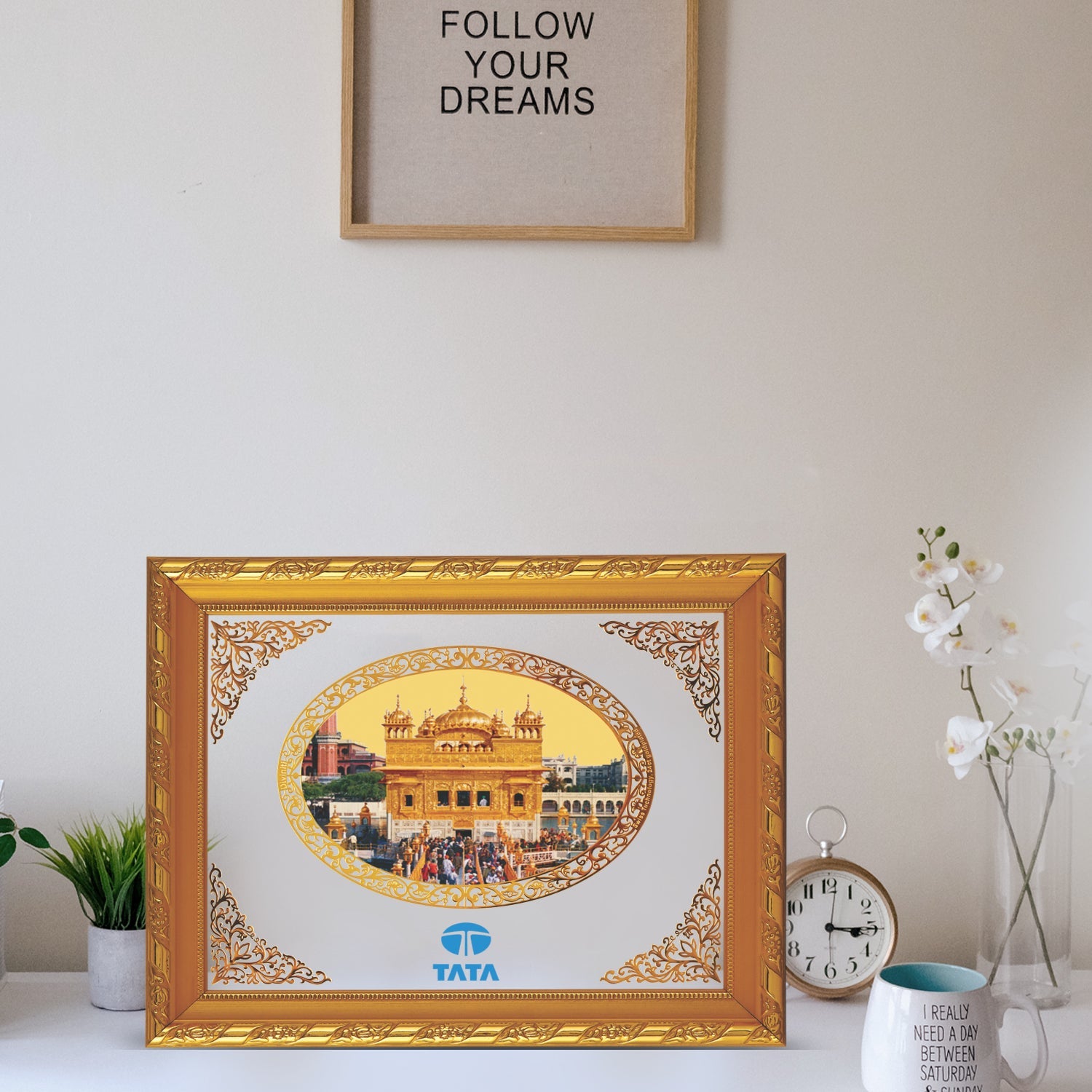 Buy 24K Gold Plated Swarn Mandir Photo Frame 