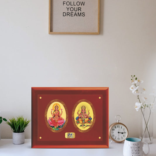 Buy Gold Plated Laxmi Ganesha Photo Frame