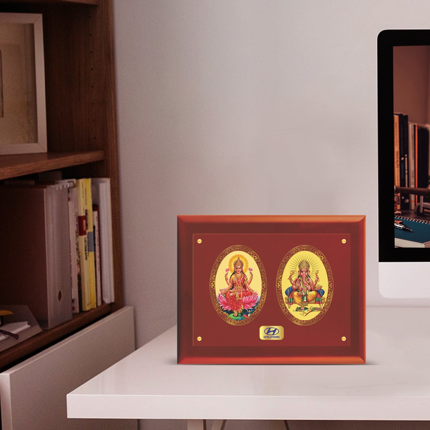 Buy Gold Plated Laxmi Ganesha Photo Frame