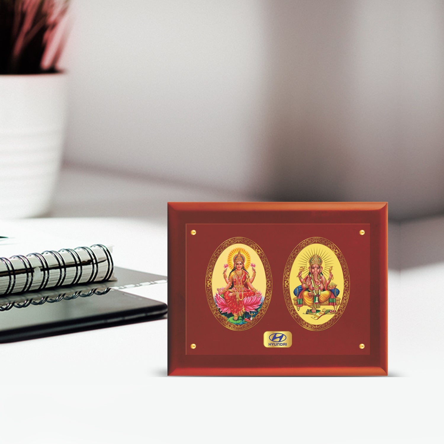 Buy Gold Plated Laxmi Ganesha Photo Frame