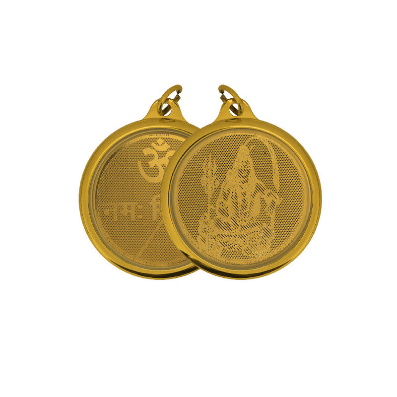 Diviniti 24K Double-sided Gold Plated Pendant Shiva & Om|28 MM Flip Coin for Men, Women & children |Good Health & Wealth |Idol for gifting loved ones on any occasion