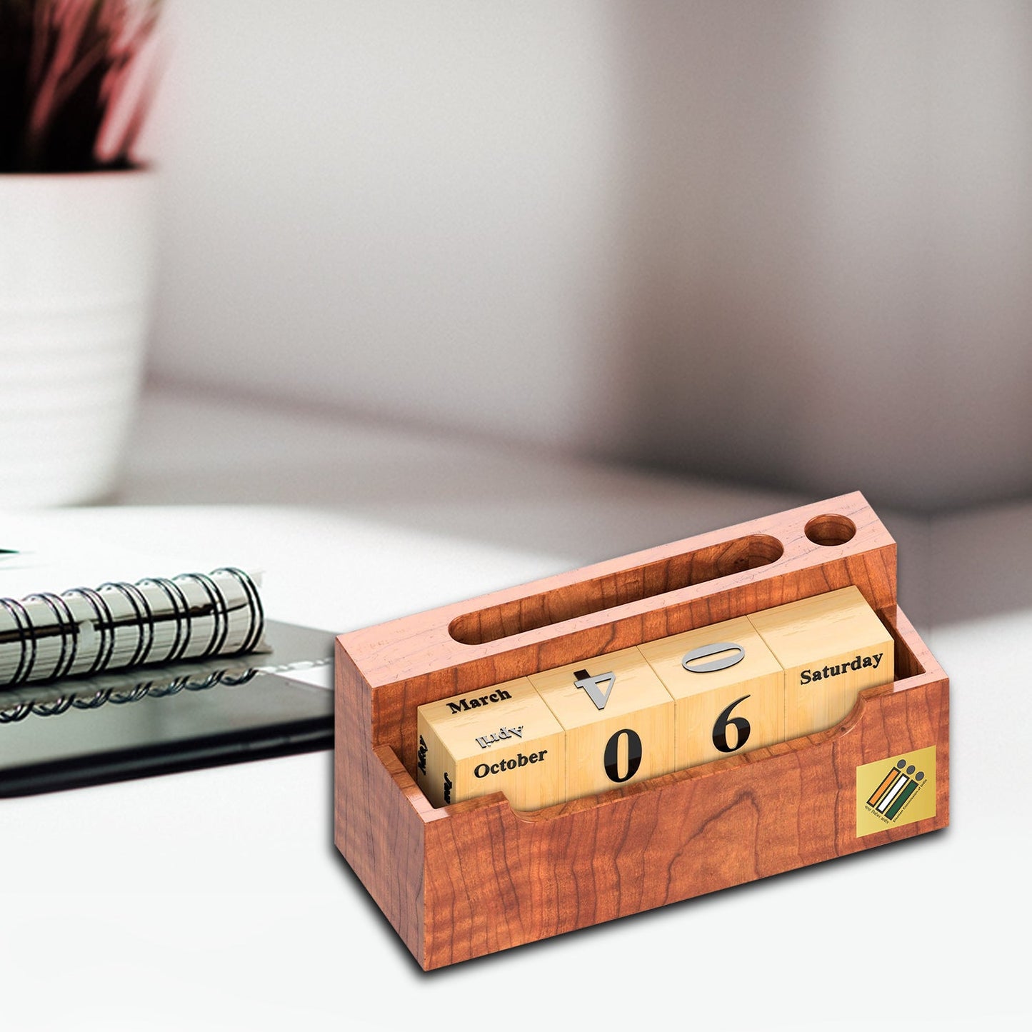 Customized Dice Date Calendar with Pen Holder