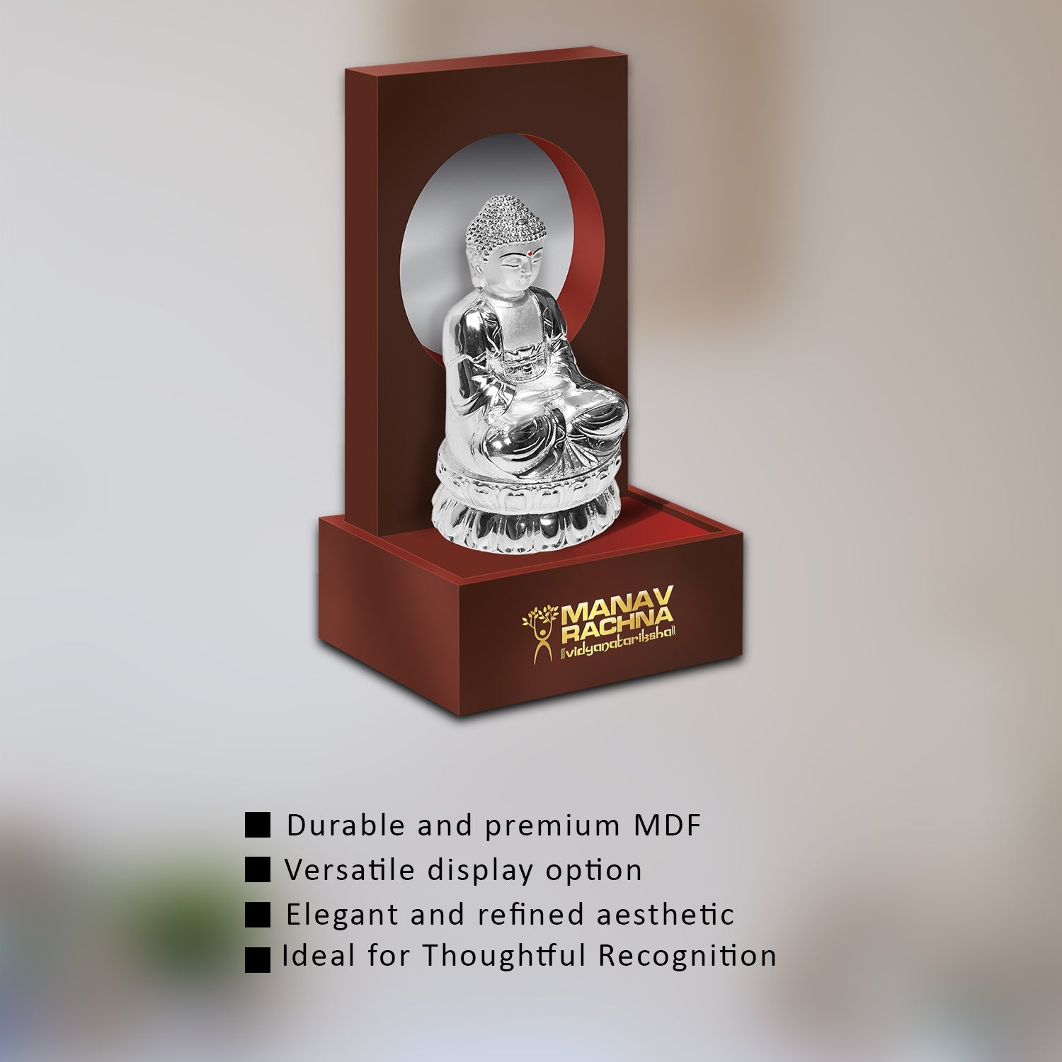 Customized MDF Memento with Silver Plated Idol