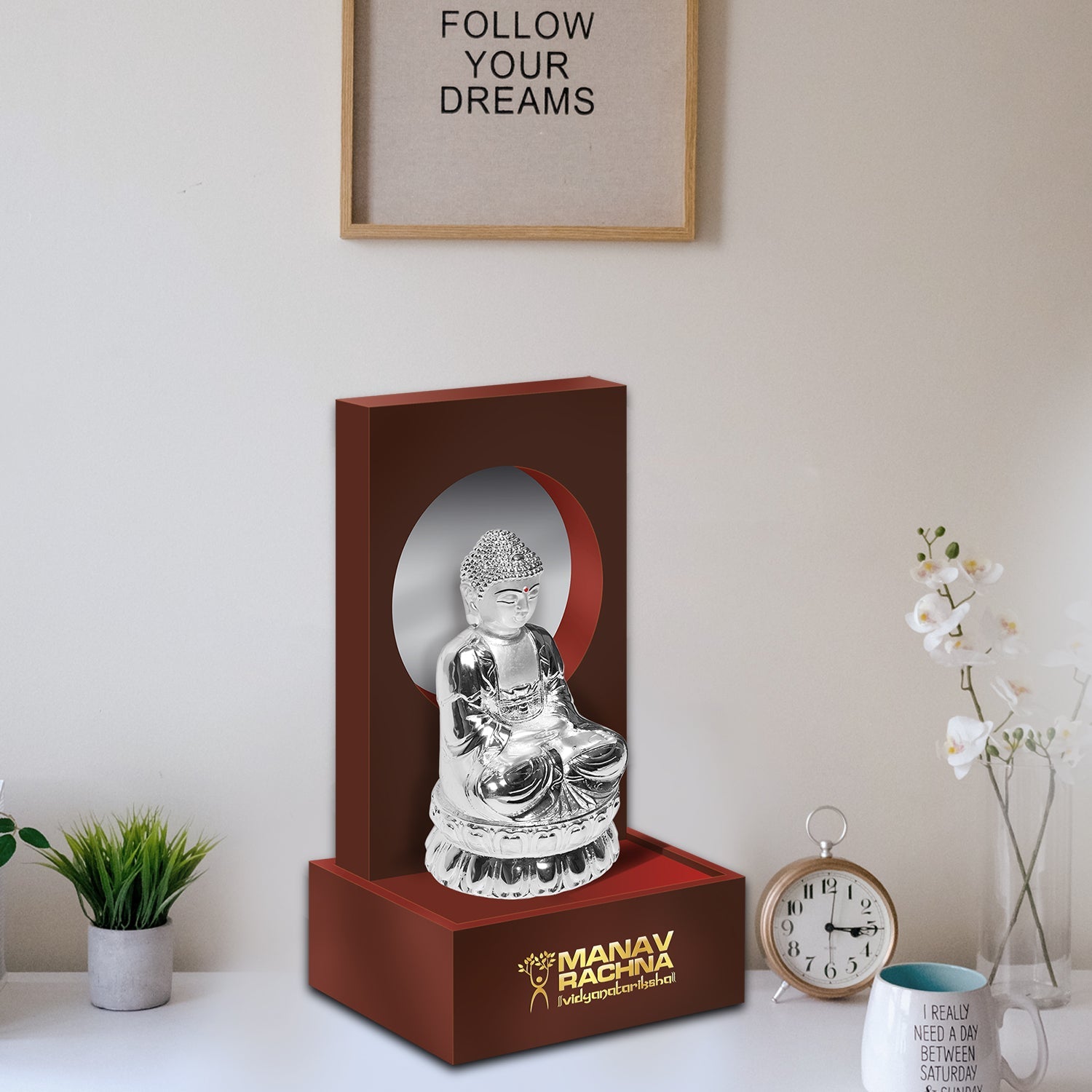 Customized MDF Memento with Silver Plated Idol