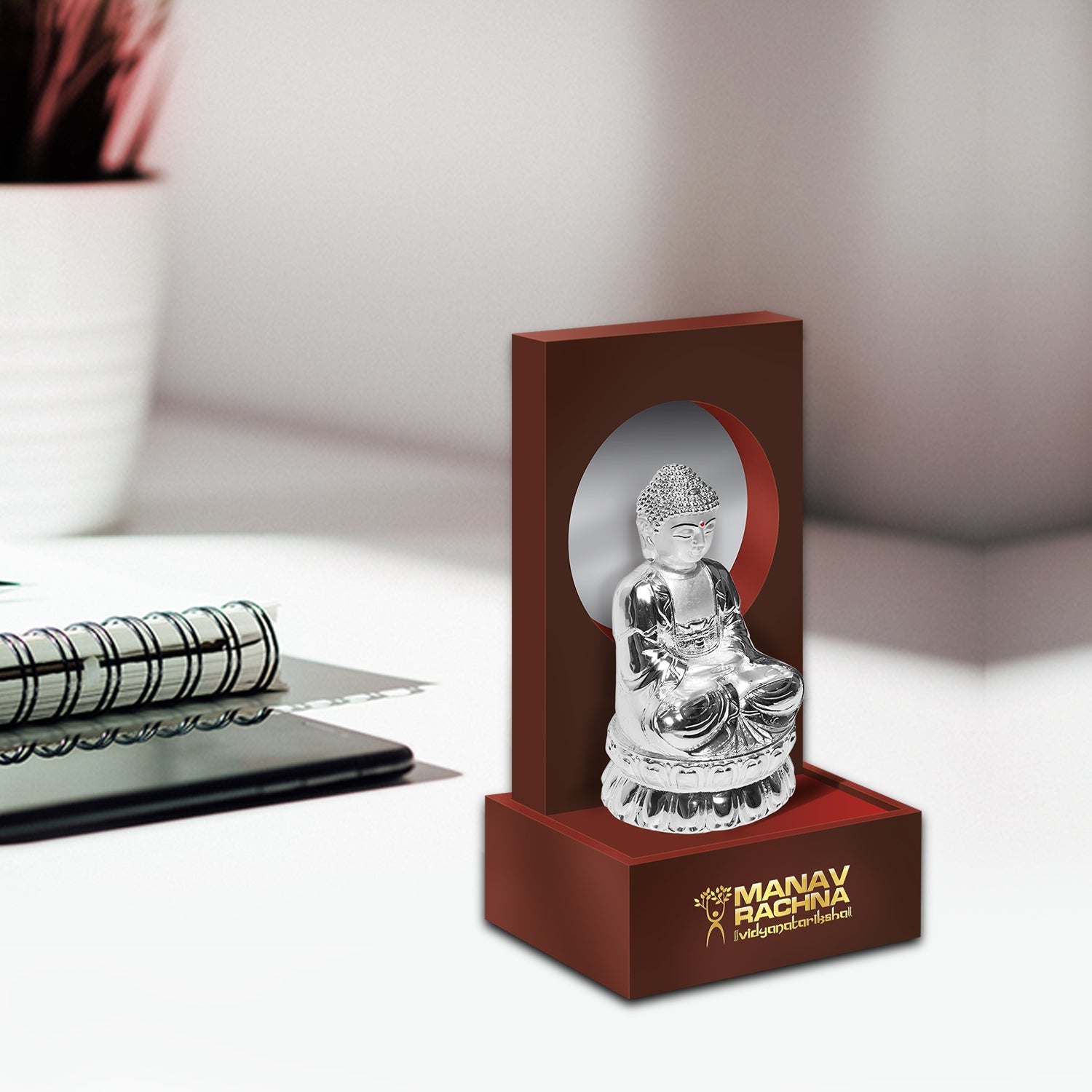 Customized MDF Memento with Silver Plated Idol