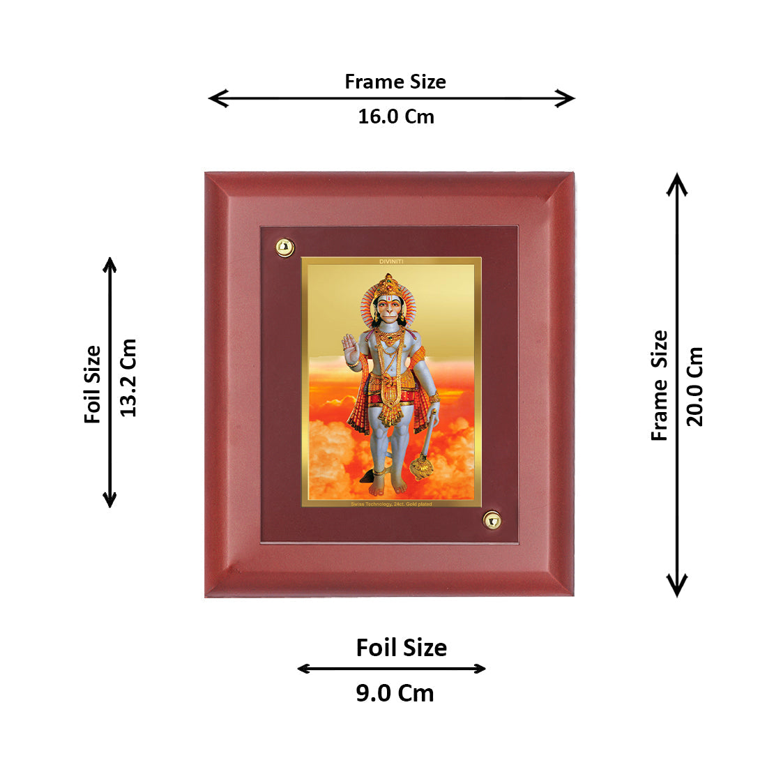 DIVINITI Hanuman Gold Plated Wall Photo Frame