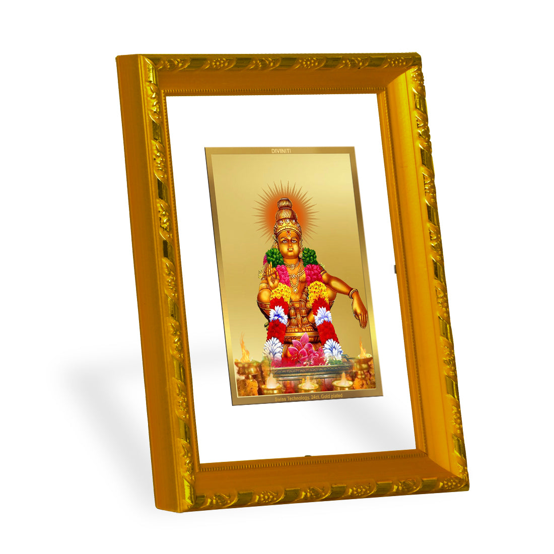 Divine 24K Gold Ayyappan Photo Frame