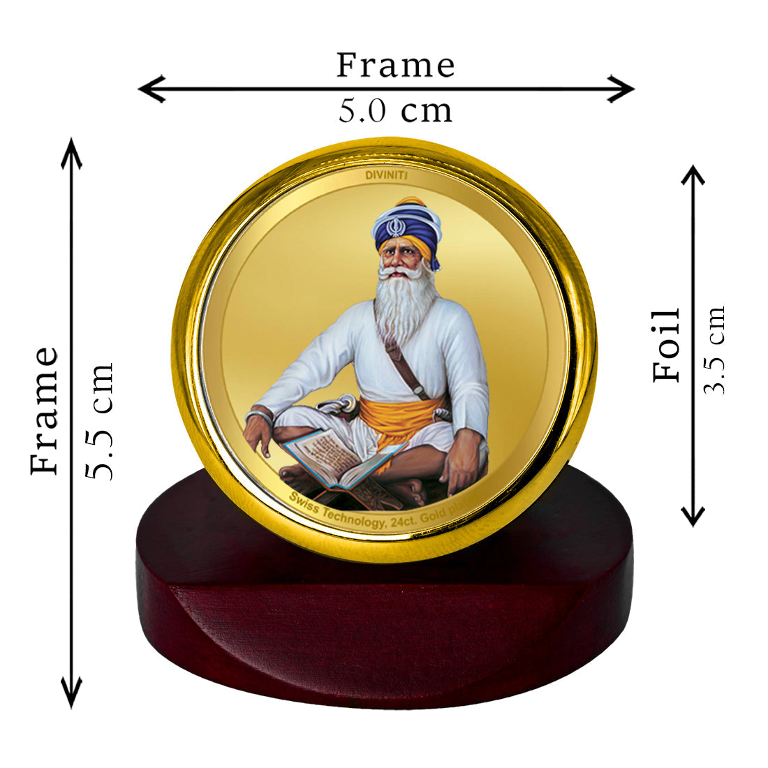 Divine 24K Gold Baba Deep Singh Ji Photo Frame