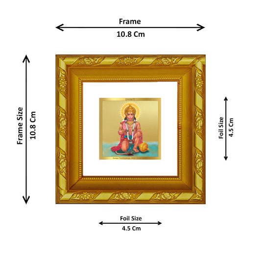 Divine Hanuman Photo Frame - 24K Gold Plated