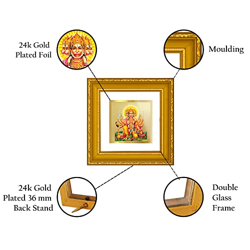 Divine Hanuman Photo Frame – Gold Plated