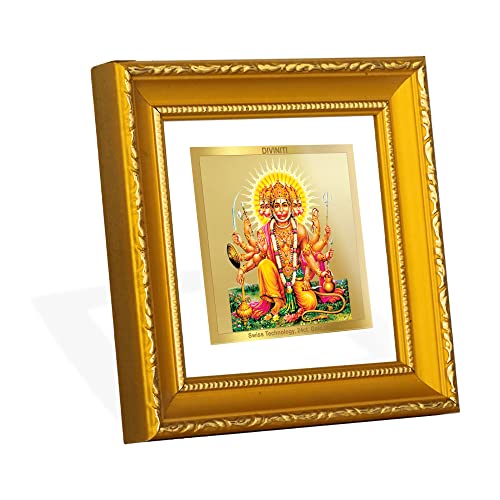 Divine Hanuman Photo Frame – Gold Plated