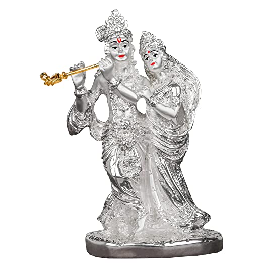 Divine Radha Krishna Silver Idol for Gifting