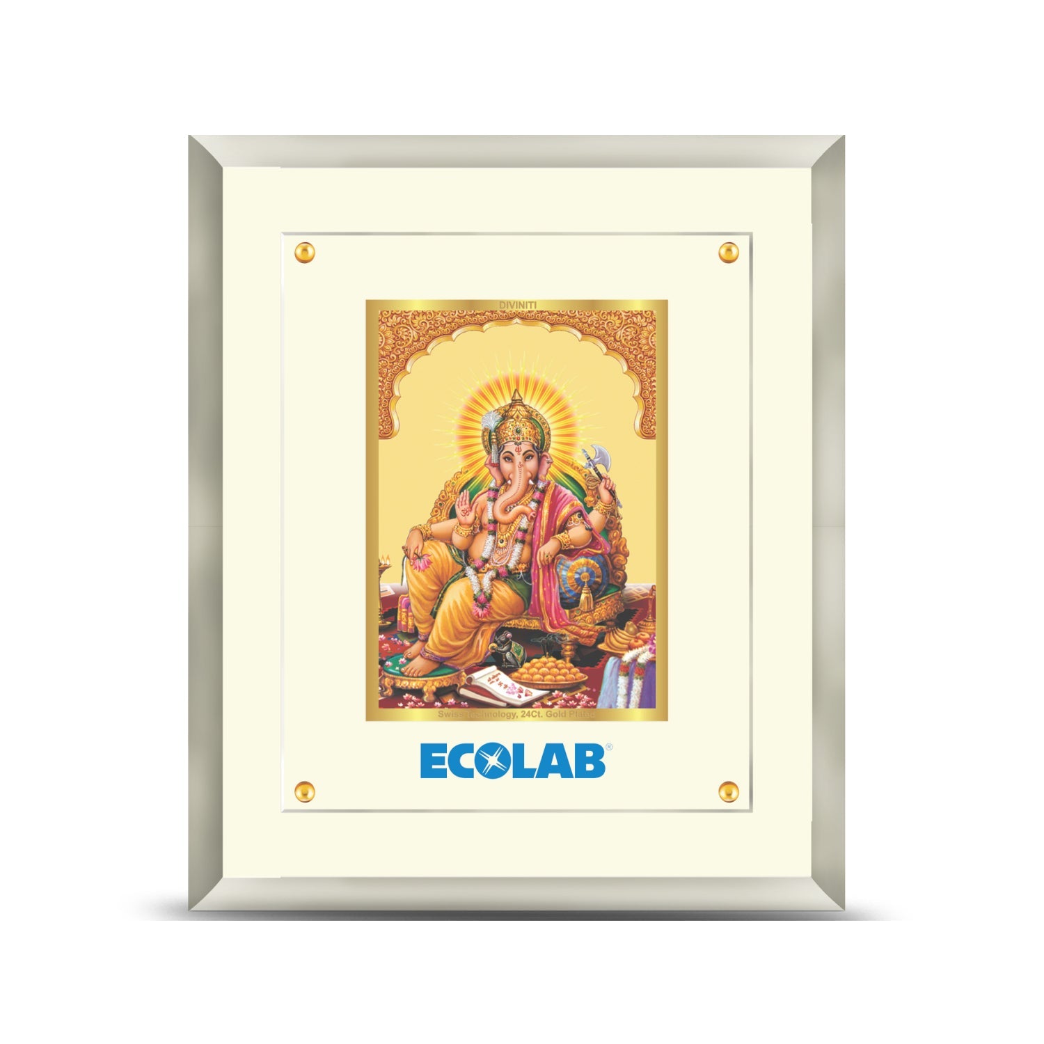 Elegant 24K Gold Ganesha Photo Frame