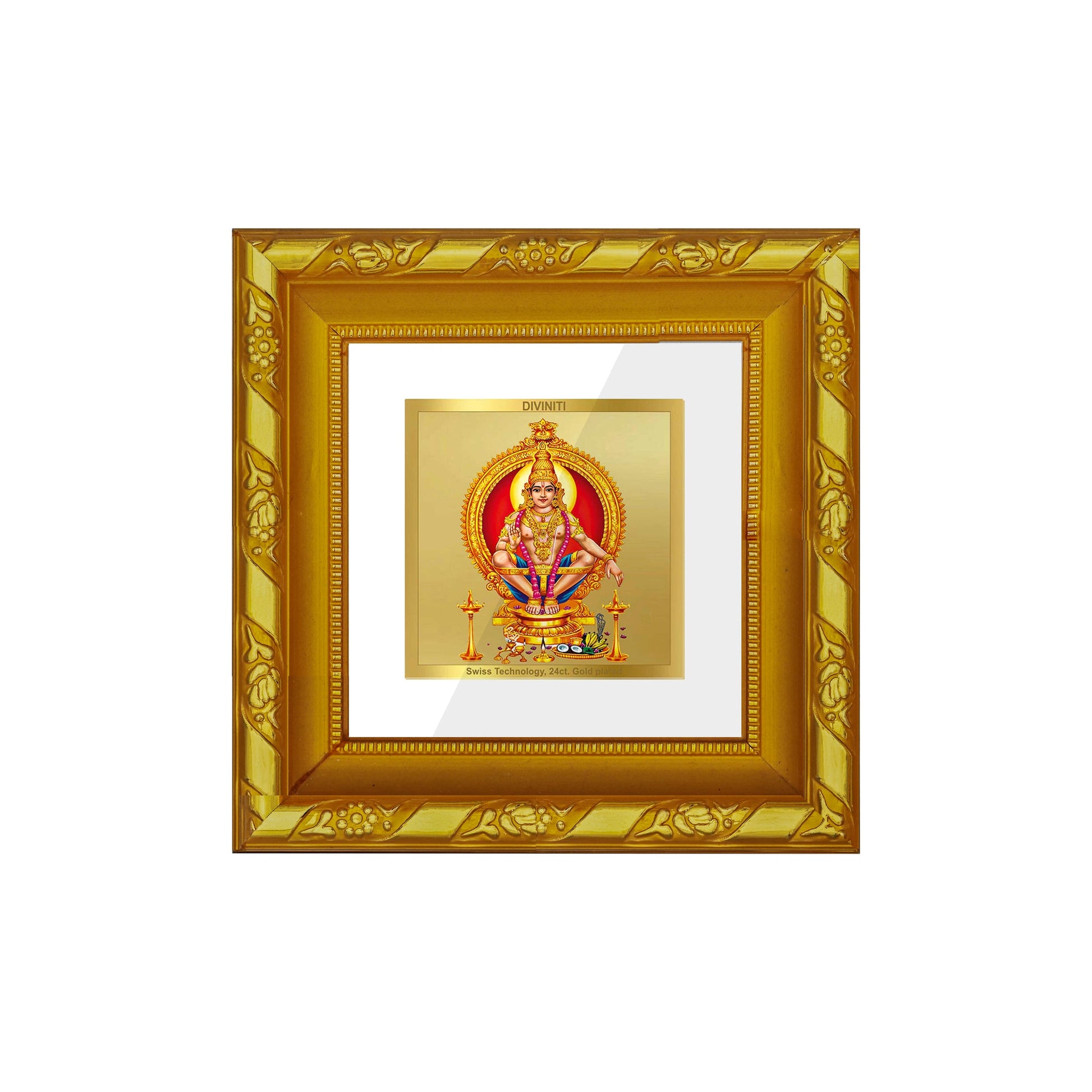 Elegant 24K Gold Plated Ayyappan Photo Frame