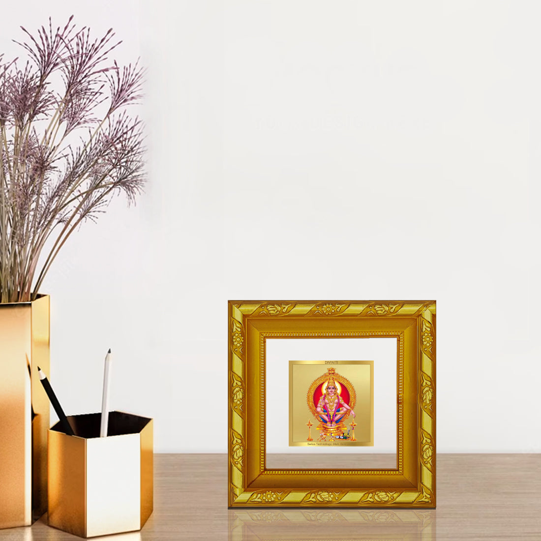 Elegant 24K Gold Plated Ayyappan Photo Frame