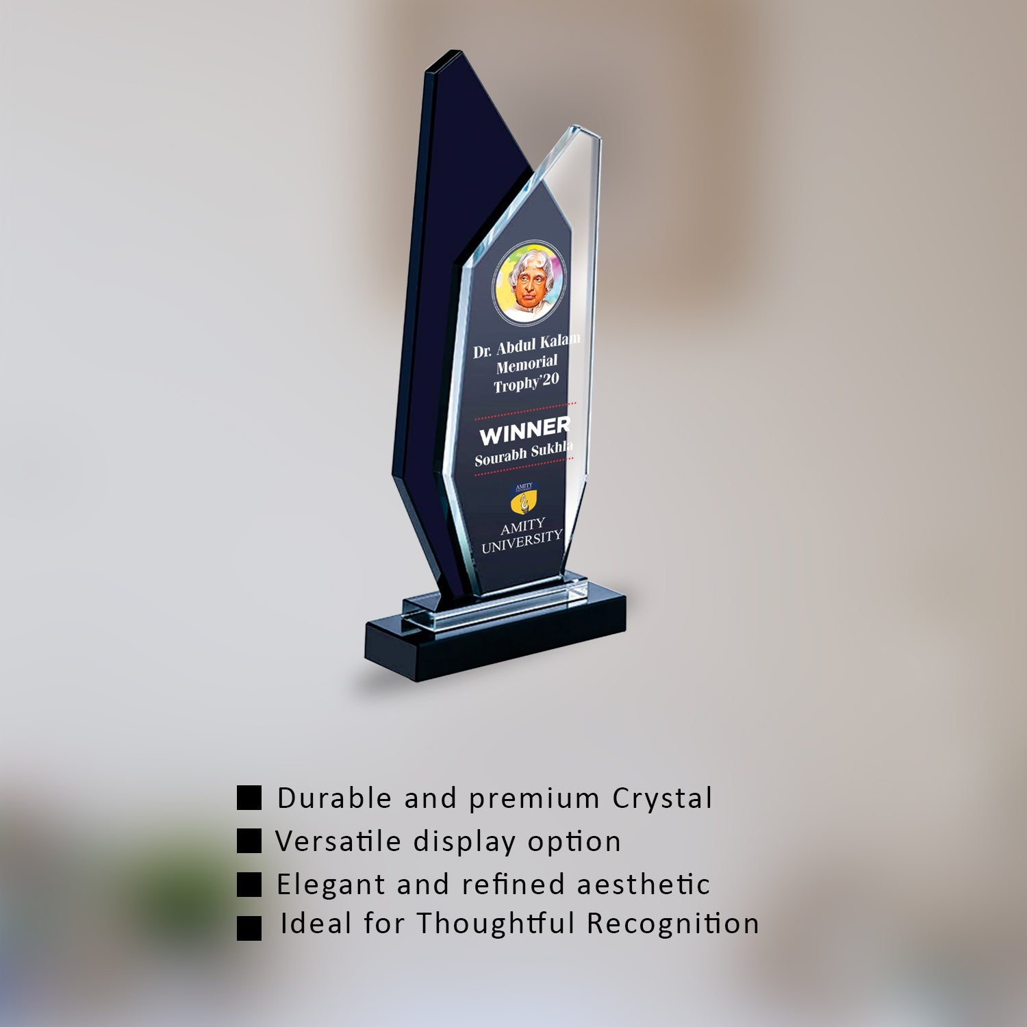 Elegant Crystal Trophy for Custom Corporate Gifts