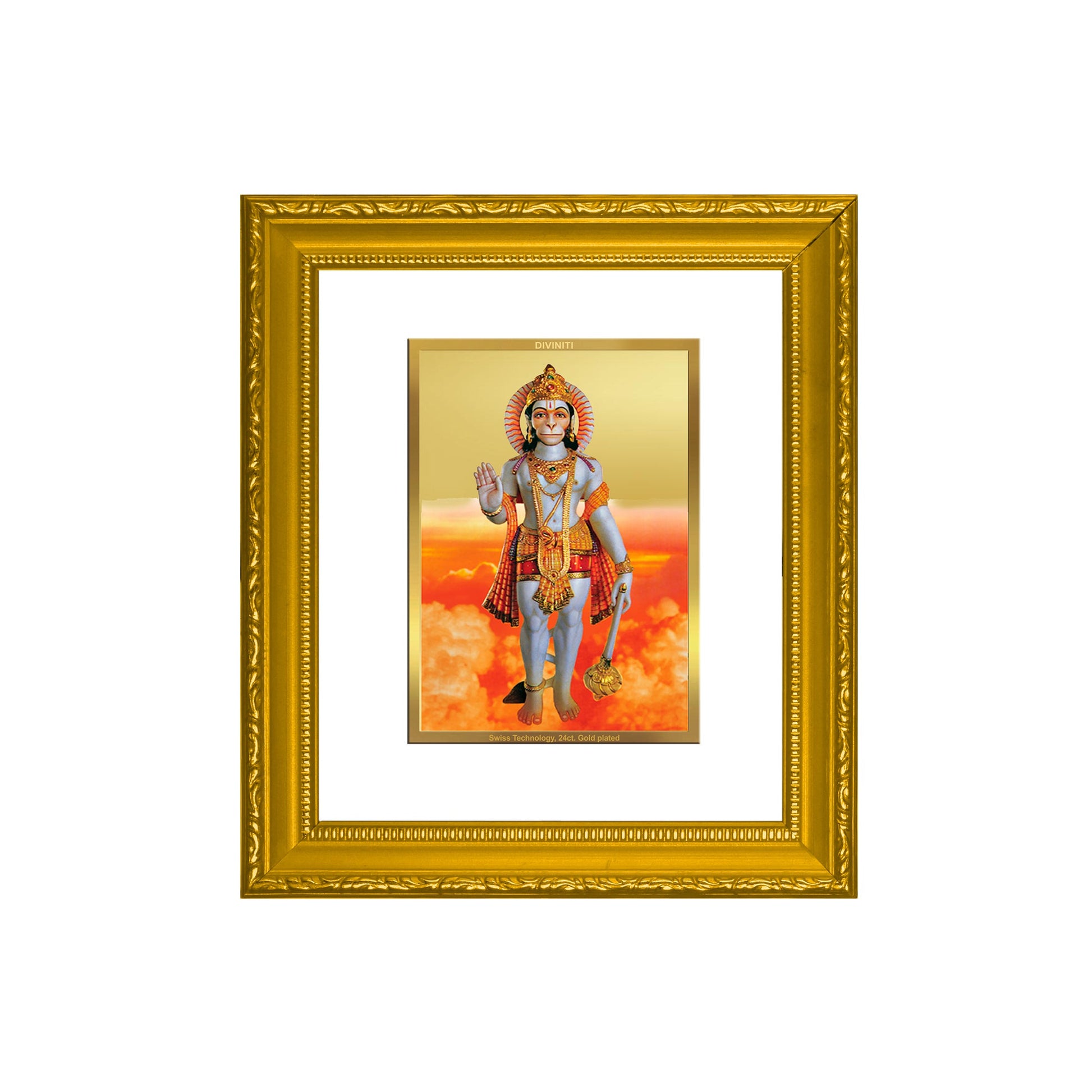 Elegant Hanuman Gold Plated Photo Frame