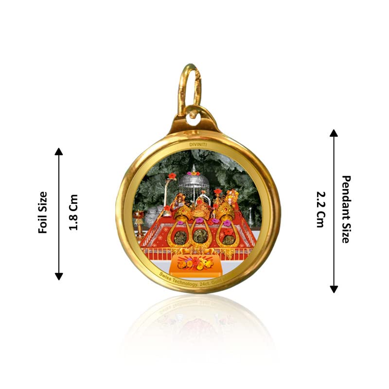 DIVINITI Durga DG 2.5 Gold Plated Photo Frame, 24K Double sided Gold Plated Pendant 18 MM and Classic Sandalwood Incense Sticks For Navratri Festival Prayer & Auspicious Occasion (Combo Pack)