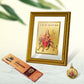 DIVINITI Durga Mantra DG 2.5 Gold Plated Photo Frame, 24K Double sided Gold Plated Pendant 18 MM and Classic Sandalwood Incense Sticks For Navratri Festival Prayer & Auspicious Occasion (Combo)