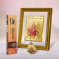 DIVINITI Durga Mantra DG 2.5 Gold Plated Photo Frame, 24K Double sided Gold Plated Pendant 18 MM and Classic Sandalwood Incense Sticks For Navratri Festival Prayer & Auspicious Occasion (Combo)