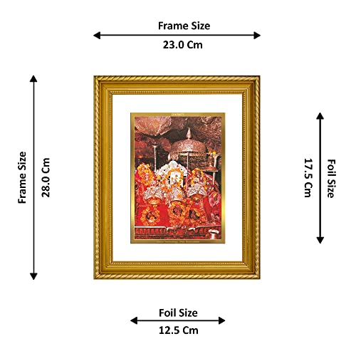 DIVINITI Mata Ka Darbar DG 2.5 Photo Frame, 24K Double sided Gold Plated Pendant 18 MM and Classic Mogra Incense Sticks For Navratri Festival Prayer & Auspicious Occasion (Combo Pack)