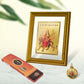 DIVINITI Durga Mantra DG 2.5 Gold Plated Photo Frame, 24K Double sided Gold Plated Pendant 18 MM and OMG Sandalwood Incense Sticks For Navratri Festival Prayer & Auspicious Occasion (Combo Pack)