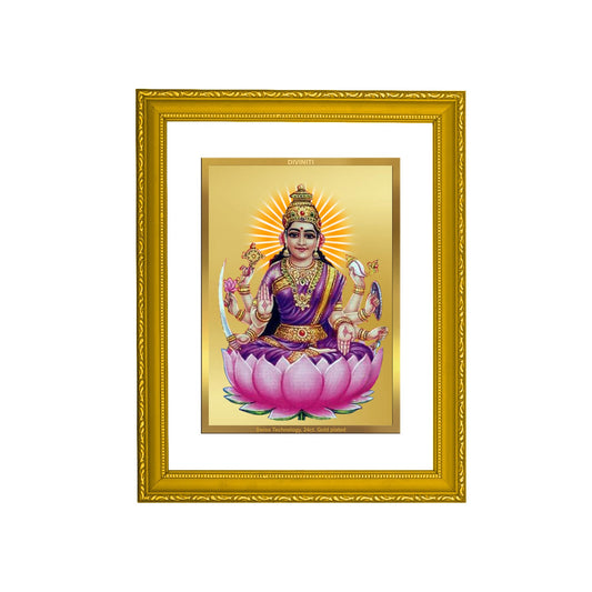 Diviniti 24K Gold Plated Vijaya Lakshmi Photo Frame For Home Decor, Table, Wall Decor, Prayer, Gift (20.8 x 16.7 CM)