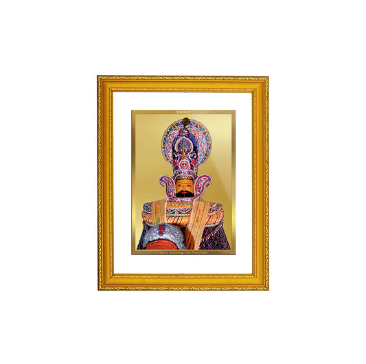 Diviniti 24K Gold Plated Khatu Shyam Photo Frame For Home Decor, Wall Decor, Table Top, Gift (20.8 x 16.7 CM)