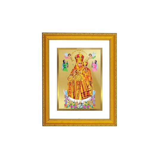 DIVINITI Lady of Health Gold Plated Wall Photo Frame| DG Frame 101 Size 2 Wall Photo Frame and 24K Gold Plated Foil| Religious Photo Frame Idol For Prayer, Gifts Items (20.8CMX16.7CM)