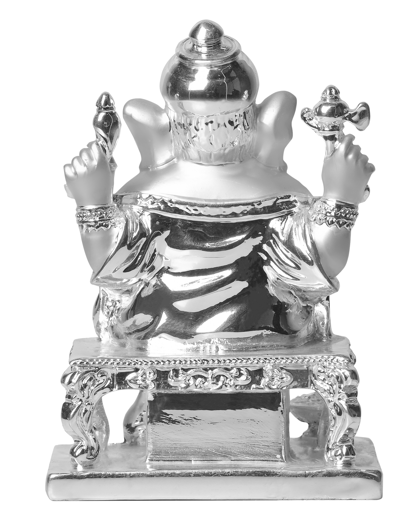 Diviniti Siddhivinayaka Ganesha Idol for Home Decor| 999 Silver Plated Sculpture of Ganesha Figurine| Idol for Home, Office, Temple and Table Decoration| Religious Idol For Pooja, Gift