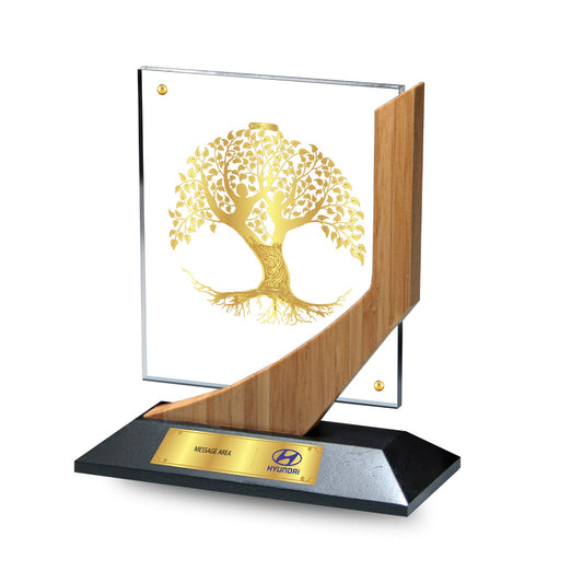 Gold-Plated Acrylic Trophy for Personalized Gifting