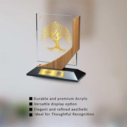 Gold-Plated Acrylic Trophy for Personalized Gifting