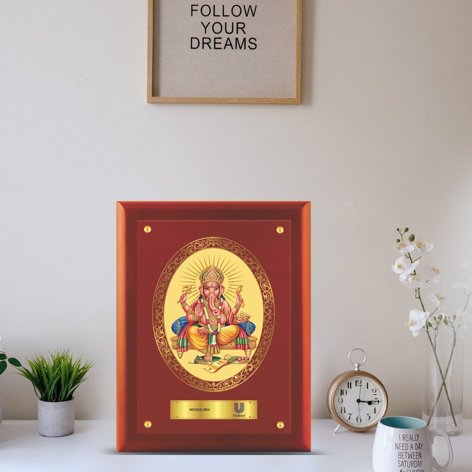 Gold Ganesha Wall Hanging