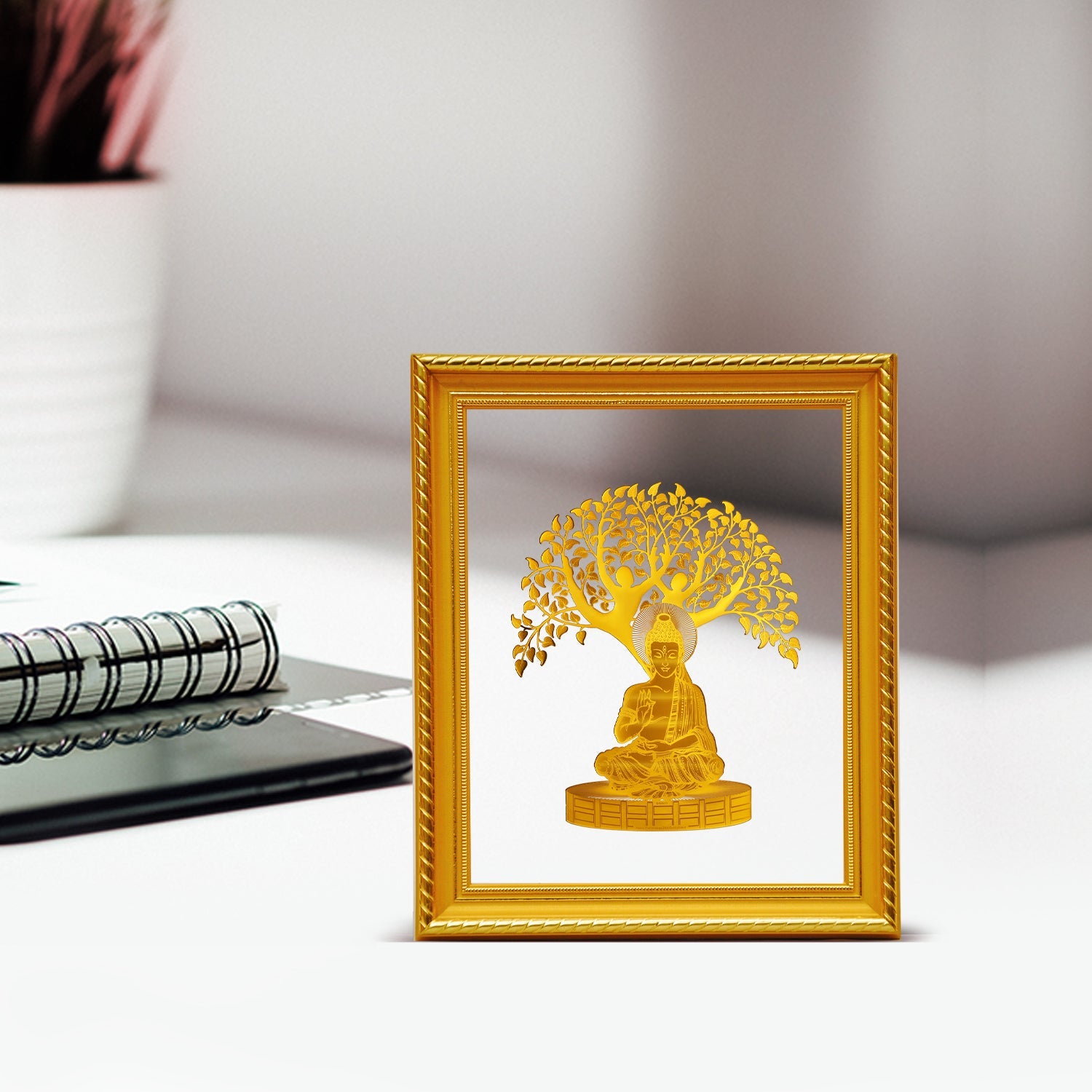 24K Gold Plated Bodhi Tree Photo Frame for Weddings & Gifts