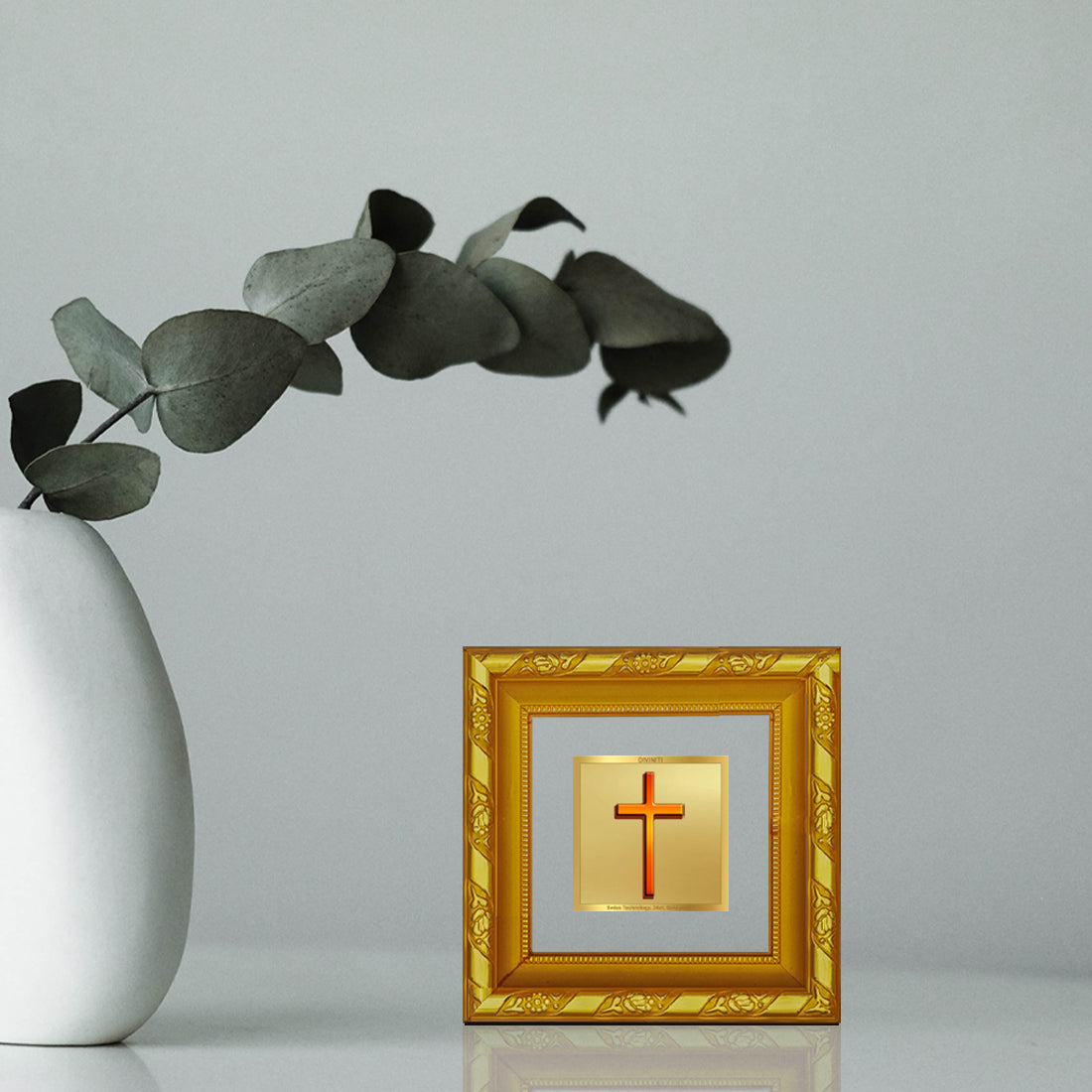 Gold Plated Cross Sign Frame