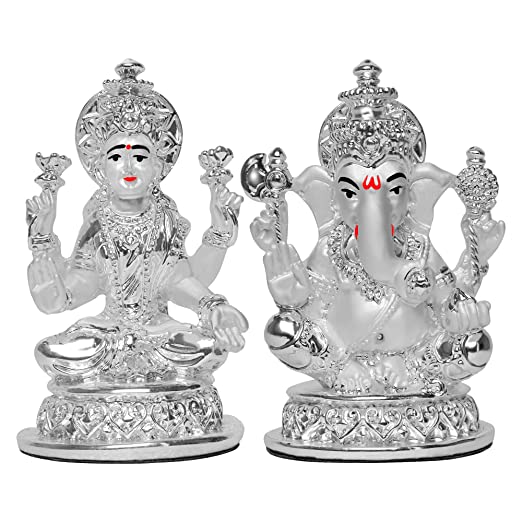 Laxmi Ganesh Silver Idol for Puja Room