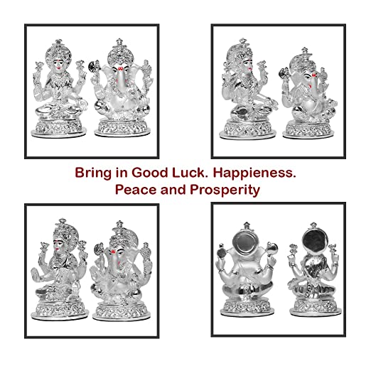 Laxmi Ganesh Silver Idol for Puja Room