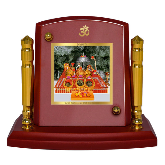 Diviniti 24K Gold Plated Vaishno Devi For Car Dashboard, Home Decor, Puja, Festival Gift (7 x 9 CM)