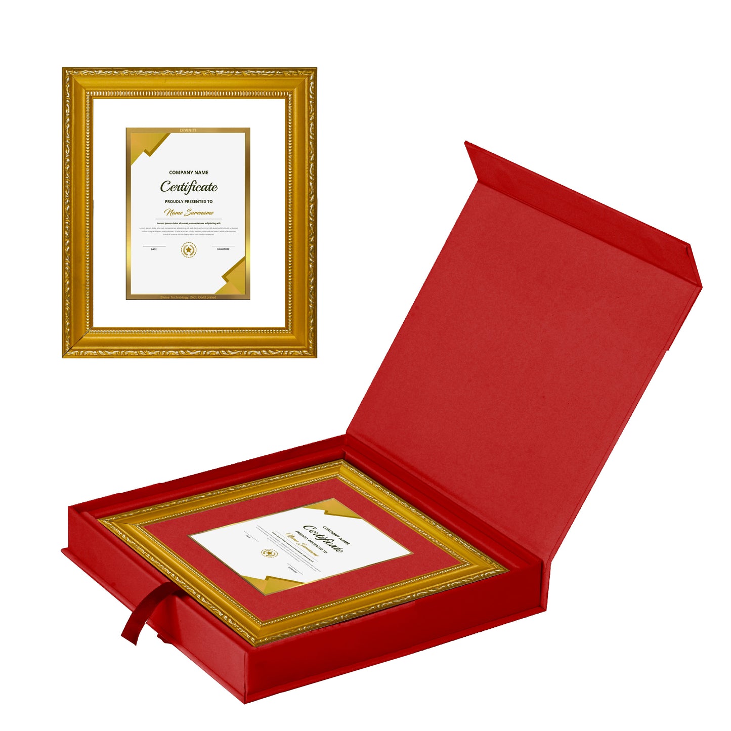 Diviniti Customized Gold Plated Frame for Certificates |  DG Frame 101 Size 1 and 24K Gold Plated Foil| Personalized Gifts (6.5*9 CM)